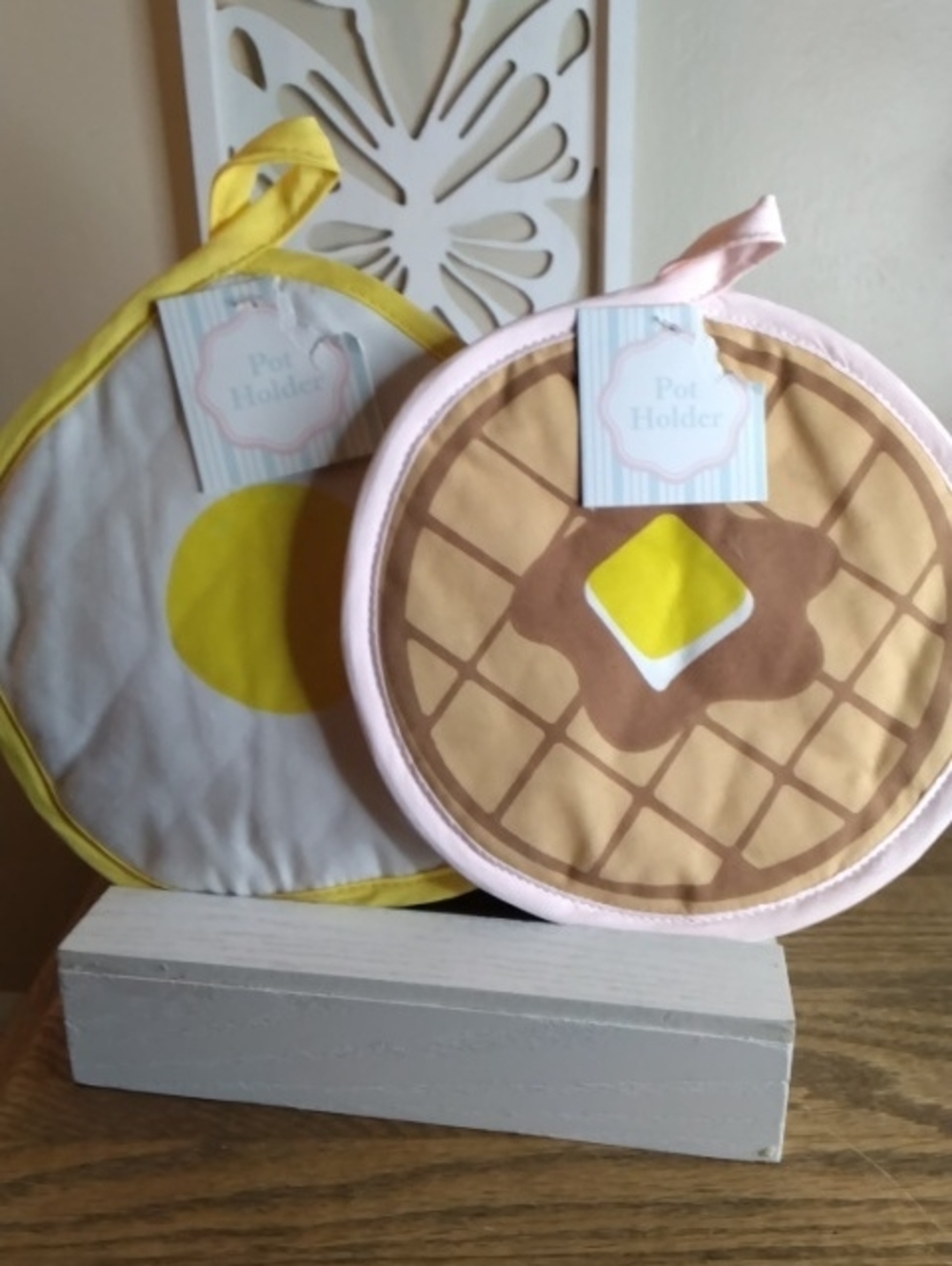 Breakfast-Themed Pot Holders - Waffle & Sunny Side Egg